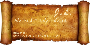 Jáksó Lóránt névjegykártya