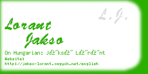lorant jakso business card